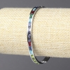 Bracelet Xuping rhodium avec des cristaux multicolores, épaisseur 5 mm + -, diamètre 63 × 54 cm +