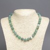 Collier naturel en agate verte matte, diamètre 10 mm ±, longueur 45 cm+