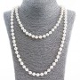 Collier long de perles synthétiques, diamètre 8 mm, 120 cm +