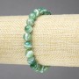 Bracelet élastique en agate vert œil-de-chat, boules lisses de 8 mm+