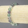 Bracelet élastique en fluorite naturelle, billes lisses de 8 mm de diamètre+