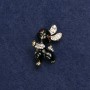 Broche Lapin doré en métal, émail et strass, 24 × 21 mm +