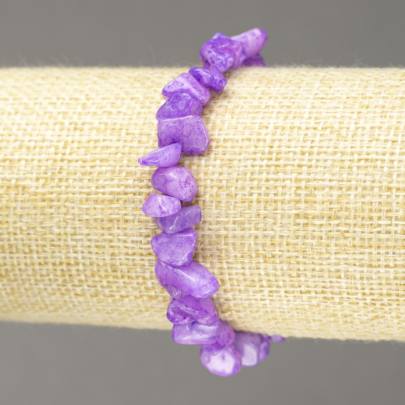 Bracelet élastique en quartz teinté, billes éclatées, diamètre 8 mm et plus