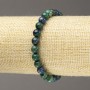 Bracelet élastique en azurite, perles lisses d'environ 6 mm de diamètre