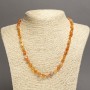Collier en cornaline naturelle, perles facettées 9x7 mm, longueur 45 cm+