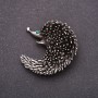 Broche pangolin à strass verts, 43 × 43 mm, métal gris