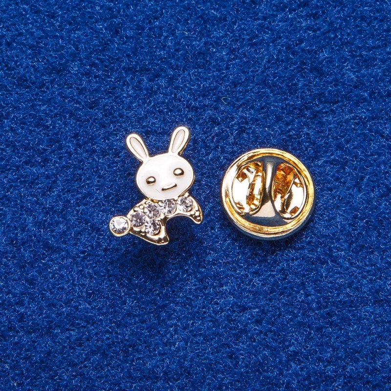 Broche à vis «Lapin» 1,4 × 1,2 cm, métal doré