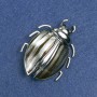 Broche «Insecte» argenté et émaillé avec strass noirs 58 × 24 mm +