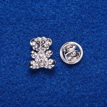 Broche à vis « Souris » métal argenté 1,6 × 1,3 cm