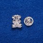 Broche à vis « Souris » métal argenté 1,6 × 1,3 cm