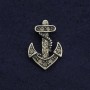 Broche à vis «Ancre» 2 cm, métal gris