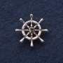 Broche «Gouvernail», diamètre 3 cm, métal gris