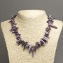 Collier en charoïte naturel, éclat en forme d'aiguille, diamètre 15×3 mm ±, longueur 45 cm ±