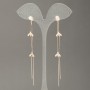 Boucles d'oreilles puces Xuping dorure 18K avec strass blancs, longueur 45 mm +