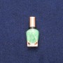 Broche «Laque» vert et noir émail, métal doré 13×33 mm