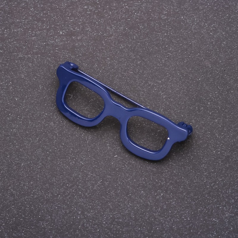 Broche Lunettes mini bleues 42×15 mm
