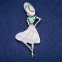 Broche-pendentif Madame avec pierre nacrée et haliotite 37×85 mm