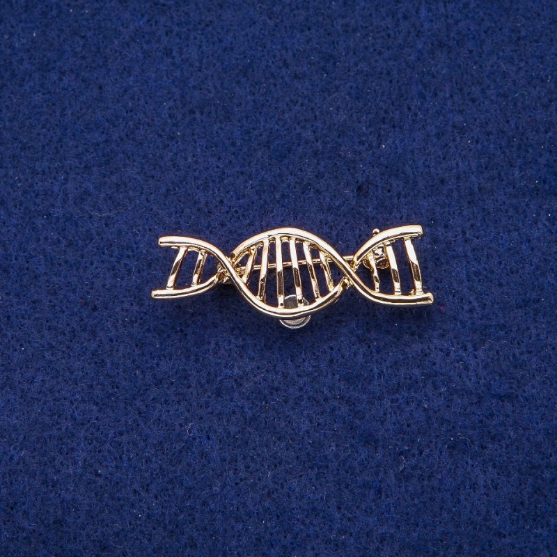 Broche « Spirale ADN » 13×40 mm, métal doré