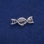 Broche Spirale d'ADN 13×40 mm, métal argenté