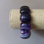 Bracelet élastique en agate violette, pierres ovales 18×25 mm (±)