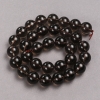 Perles sur fil en pierre naturelle, quartz fumé, perle ronde lisse, diamètre 12 mm ±, longueur 40 cm ±
