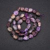 Perles plates en pierre naturelle de charoïte, galette, diamètre 8 × 12 mm (±), longueur 38 cm