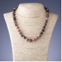 Collier en rhodonite, diamètre 10 mm, longueur 46–48 cm+