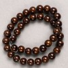Perles œil de tigre en acrylique synthétique sur fil, billes rondes lisses, diamètre 10,5 mm, longueur 41 cm ±