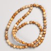 Perles sur fil – Jaspe paysage, boule lisse, diamètre 4–5 mm, longueur environ 37 cm