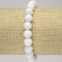 Bracelet en agate blanche — billes lisses, diamètre 8 mm ± (élastique)