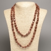 Collier long en aventurine «Sable doré» synthétique, galetée, diamètre 5–10 mm, longueur environ 110 cm