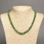 Collier vert chrysoprase en néphrite, 50 cm