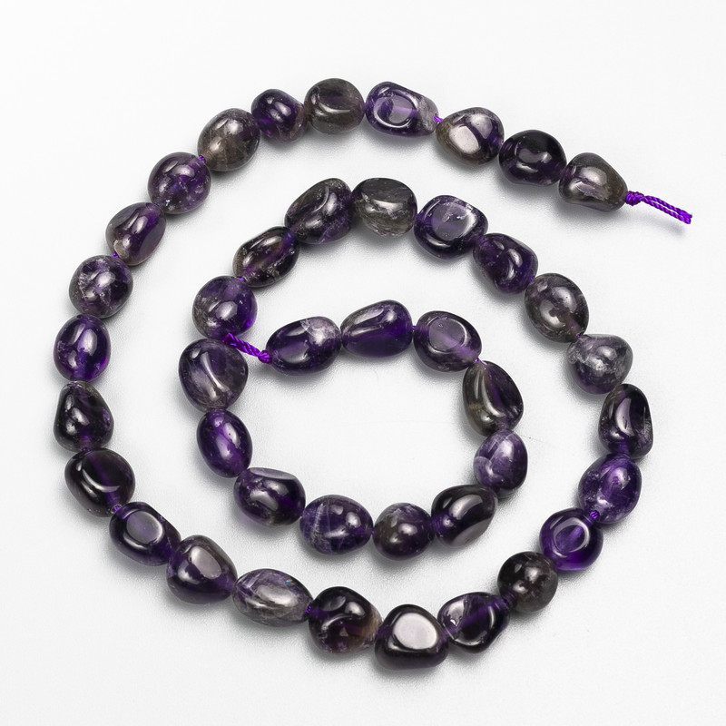 Perles d'améthyste facettées, diamètre 9×10 mm, longueur environ 40 cm