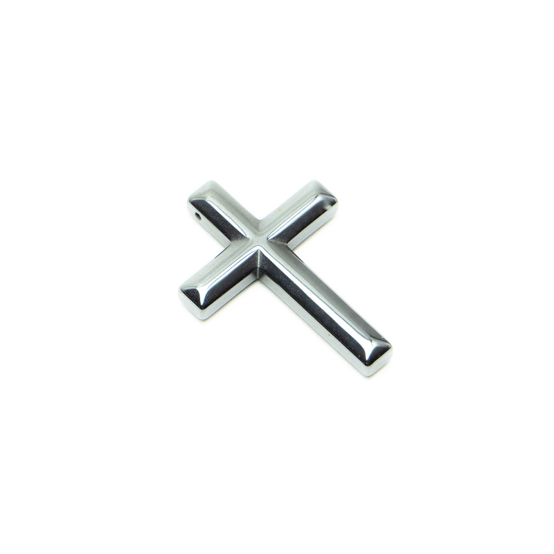 Pendentif Croix en hématite, diamètre 23×35, 5×5 mm+
