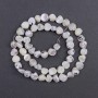 Perles nacrées galetées, diamètre 8×6 mm, longueur 37 cm sur fil