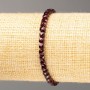 Bracelet en grenat, cubes facettés, diamètre 4 mm ±, longueur 18 cm (élastique)