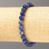 Bracelet sodalite, pierre naturelle, perles facettées, diamètre 7 mm ±, longueur 18 cm (élastique)