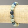Bracelet chrysocolle et lazurite, perles rondes lisses en pierre naturelle, diamètre 10 mm ±, longueur 18 cm (élastique)