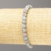 Bracelet en pierre naturelle d'aigue-marine, boule facettée sur fil élastique, diamètre 5 mm, longueur 18 cm