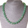 Collier en néphrite, perles de 10 mm, longueur 47 cm