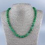 Collier en chrysoprase facetté, boules de 8 mm, longueur 50 cm