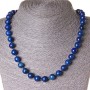 Collier en lazurite, perles de 10 mm, longueur 45 cm
