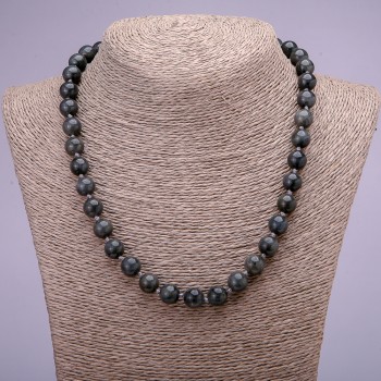 Collier en labradorite naturelle, boules lisses de 10 mm (±), longueur 45 cm