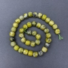 Perles turquoise jaune facettées, cubes 9×9 mm sur fil, longueur environ 38 cm ±