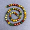 Perles assorties en pierre naturelle, boules rondes et lisses, diamètre 8 mm ±, sur fil, longueur 39 cm+