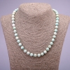 Collier en larimar, perles rondes lisses, diamètre 8(±) mm, longueur 45 cm