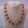 Collier en aventurine «Sable doré», perles hexagonales, diamètre 12 mm, rondelles en cristal tchèque, diamètre 14×11 mm, longueur 50 cm