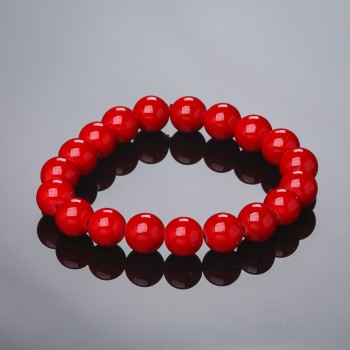 Bracelet élastique en corail pressé 10 mm