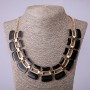Collier émail noir, longueur 50–55 cm