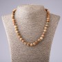 Collier en jaspe paysage, boules facettées de 8 mm, longueur 48 cm